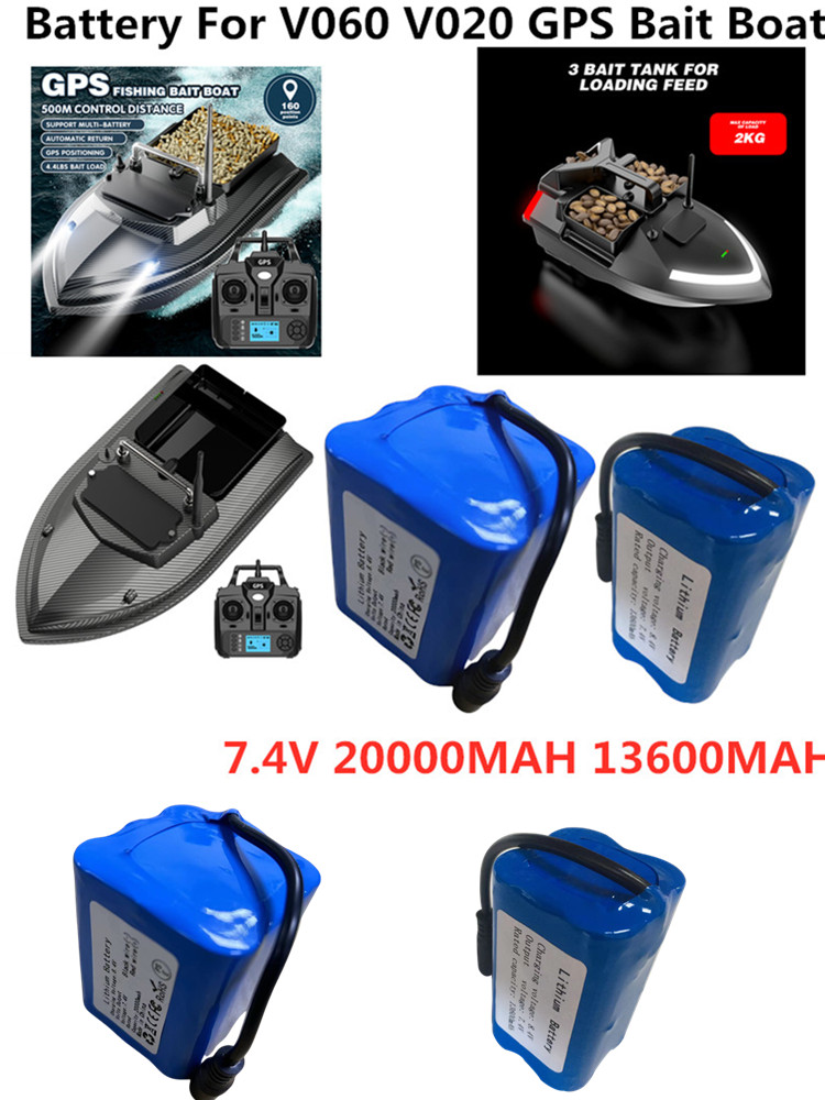 Fishing Boat Gps - V020 V060 GPS Angelköderboot-Akku 7.4V 13600mAh